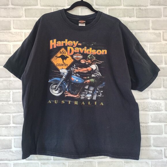 Harley-Davidson Other - Vintage 90s Harley Davidson Kangaroo Biker Tasmania Australia Tshirt Mens 2XL